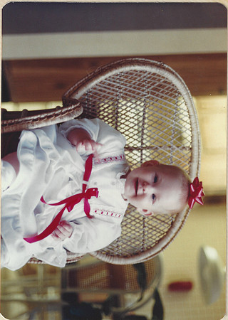 vail one year old bow on head christmas